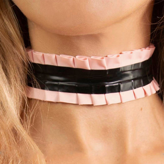 MONNIK | Obsidian Series: Latex Choker Fetish Handmade With - Front view - MONNIK Obsidian Collection