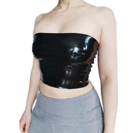 MONNIK | Obsidian Series: MONNIK Latex Handmade Tube Bandeau - Detail view - MONNIK Obsidian Collection