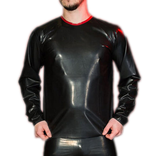 Latex handmade men's Round neck - Front view - MONNIK Silhouet Collection