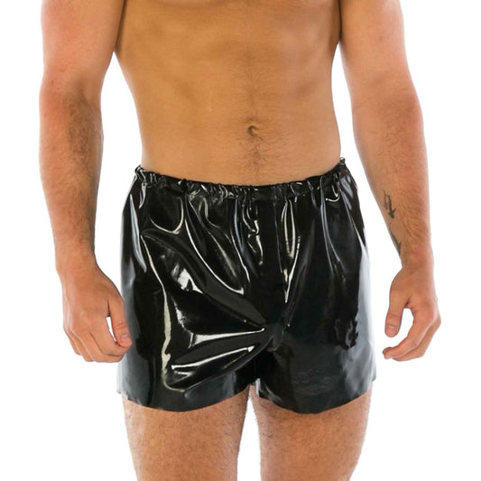MONNIK | Obsidian Series: MONNIK Latex Handmade Men's Boxers - Front view - MONNIK Obsidian Collection