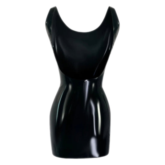 Latex Handmade Black Mini Dress - Detail view - MONNIK Silhouet Collection
