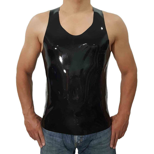Latex Black Vest Men's T-shirt - Front view - MONNIK Silhouet Collection