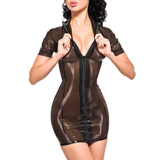 MONNIK | Silhouet Collection: Latex Handmade Mini Dress with