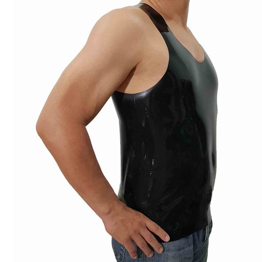 Latex Black Vest Men's T-shirt - Detail view - MONNIK Silhouet Collection