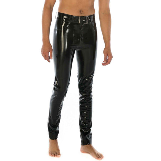 MONNIK | Obsidian Series: Latex Handmade Classic Skinny Jeans - Front view - MONNIK Obsidian Collection