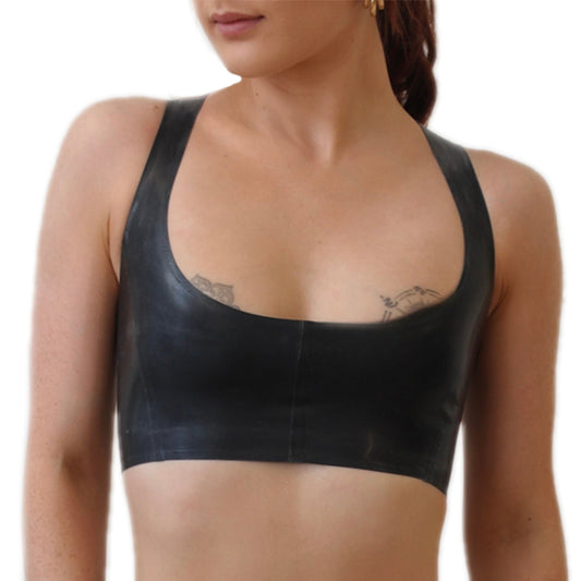 MONNIK | Silhouet Collection: MONNIK Latex Cropped Vest Tops