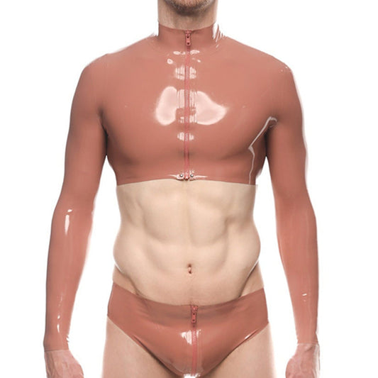 MONNIK | Obsidian Series: Latex Handmade top with long - Front view - MONNIK Obsidian Collection