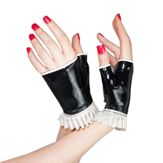 MONNIK Latex short Gloves Unisex - Front view - MONNIK Silhouet Collection