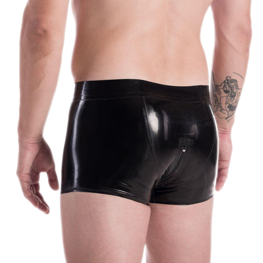 MONNIK | Obsidian Series: MONNIK Latex Men's Rubber Boxer - Detail view - MONNIK Obsidian Collection