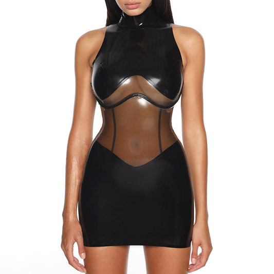 MONNIK | Silhouet Collection: Latex Handmade Fashion Dress zipper