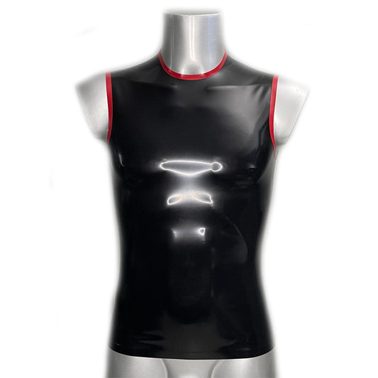 MONNIK | Obsidian Series: Latex Handmade Stylish Men's Sleeveless - Front view - MONNIK Obsidian Collection