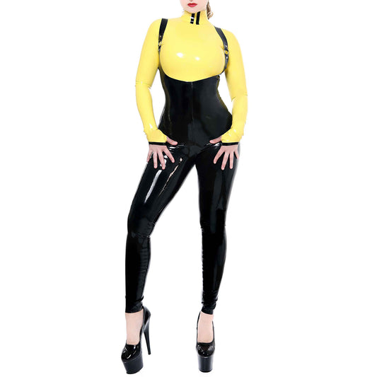 MONNIK | Obsidian Series: Latex Handmade Leggings High Waist - Front view - MONNIK Obsidian Collection