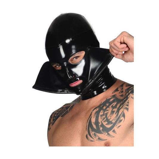 MONNIK Latex Mask Rubber Unisex Hood Face Double Hood with Zipper Handmade for Bodysuit Party Cosplay