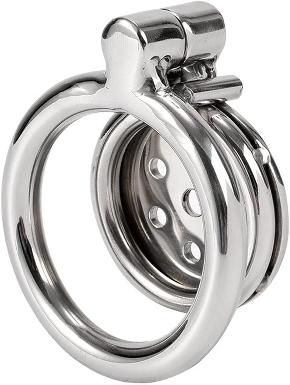 Stainless Steel Male Chastity Cage Metal Male Flat Chastity Lock Strap –  Monnik Latex