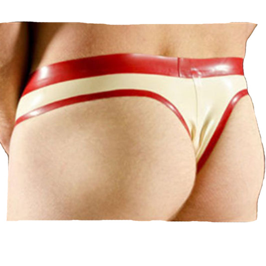 MONNIK | Silhouet Collection: MONNIK Latex Fashion Briefs White&Red