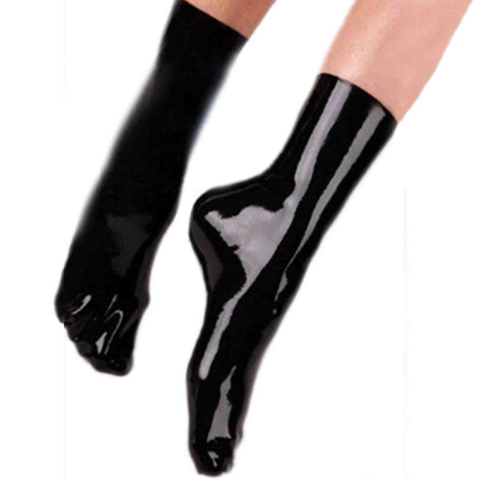 MONNIK Black Latex socks Unisex - Front view - MONNIK Silhouet Collection